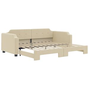 vidaXL Divano Letto con Letto Estraibile Crema 90x200 cm in Tessuto