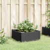 vidaXL Fioriera da Giardino con Picchetti Nera 42,5x42,5x28,5 cm PP
