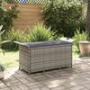 vidaXL Panca da Giardino con Cuscino Grigio 116x46x57 cm in Polyrattan