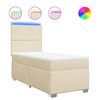 vidaXL Giroletto a Molle con Materasso Crema 100x200 cm in Tessuto
