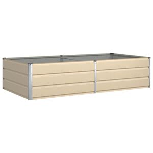 vidaXL Fioriera Avorio 195 x 100 x 45 cm Acciaio zincato