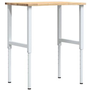 vidaXL Banco da Lavoro 80x60x(71,5-98) cm Legno Massello Rovere