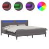 vidaXL Struttura letto con materasso Grigio 200 x 200 cm Similpelle