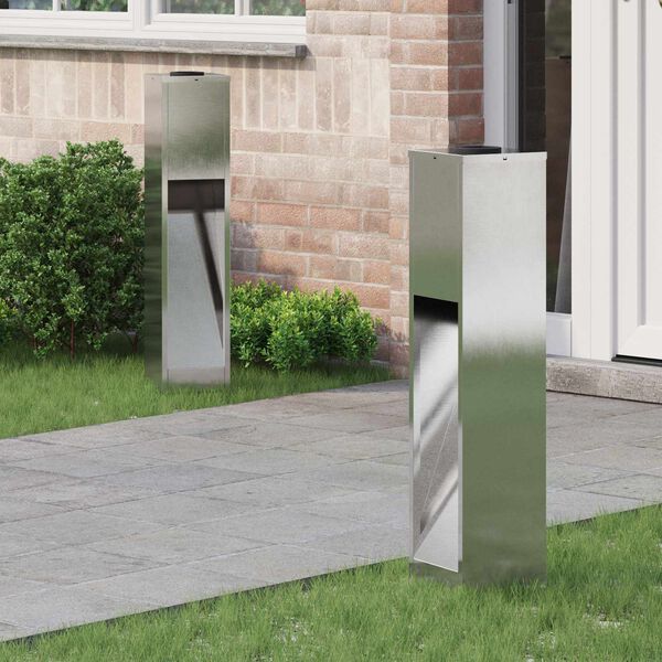 vidaXL Lucina LED Solare da Percorso 2 pcs Argento