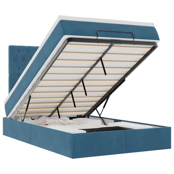 vidaXL Struttura Letto Pouf con Materassi 120x190 cm Velluto