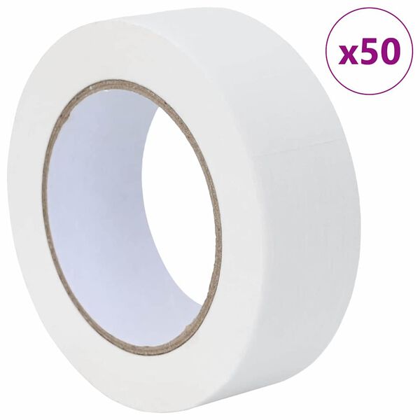 vidaXL Nastri Adesivi per Pittori 50 pcs Bianco 38mm x 50m Carta
