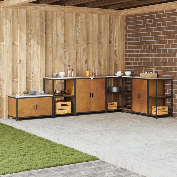 vidaXL Stoccaggio in cucina Ruggine 60 x 50 x 92 cm Acciaio