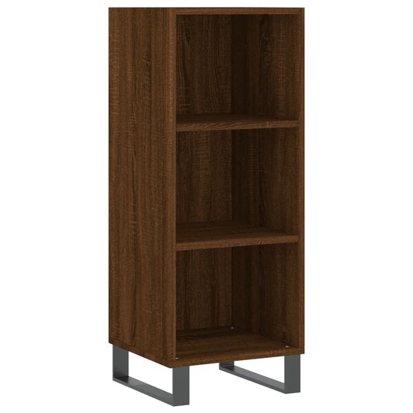 vidaXL Credenza Rovere Marrone 34,5x32,5x90 cm in Legno Multistrato