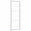 vidaXL Porta Interna 76x201,5 cm Bianca in Vetro ESG e Alluminio