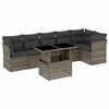 vidaXL Set Divani da Giardino 7 pz con Cuscini Grigio in Polyrattan