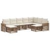 vidaXL Set Divano da Giardino 9 pcs Beige e Bianco Crema polyrattan