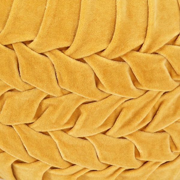 vidaXL Pouf in Velluto di Cotone Design Fumé 40x30 cm Giallo
