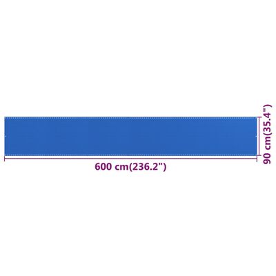 vidaXL Paravento da Balcone Blu 90x600 cm in HDPE