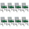 vidaXL Sedie da Pranzo da Esterni con Cuscini 8 pz Massello di Acacia