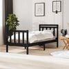vidaXL Giroletto Nero 75x190 cm Small Single in Legno Massello