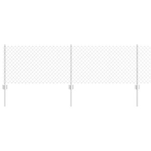 vidaXL Recinzione a maglie con palo 10 x 0,6 m Acciaio zincato Argento