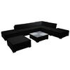 vidaXL Set Mobili da Giardino con Cuscini 8 pz in Polyrattan Nero