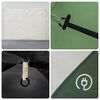 vidaXL Tenda da Campeggio a Cupola per 6 Persone Verde Impermeabile