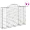 vidaXL Cesti Gabbioni ad Arco 5 pz 200x30x140/160 cm Ferro Zincato