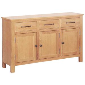 vidaXL Credenza Marrone 112 x 33.5 x 70 cm Legno di quercia massiccio