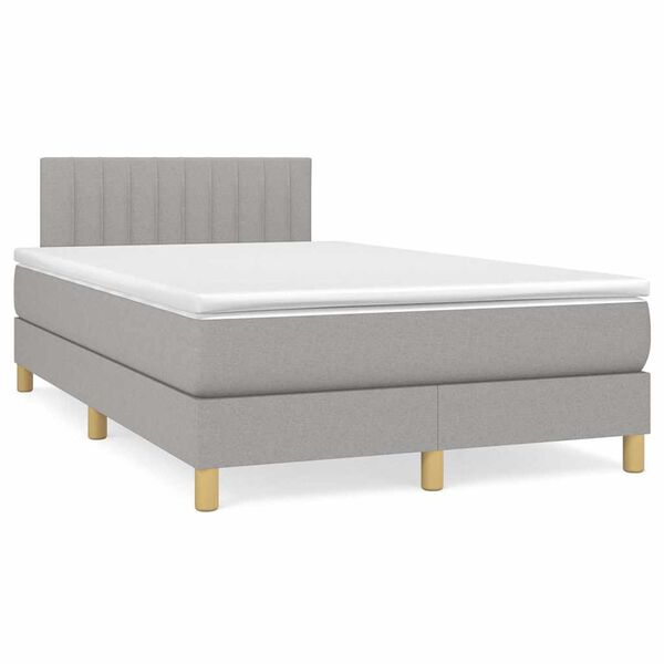vidaXL Letto a Molle Materasso e LED Grigio Chiaro 120x190 cm Tessuto