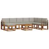 vidaXL Set di divani da esterno 9 pz Grigio Naturale e Chiaro