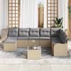 vidaXL Set Divano da Giardino 9 pcs beige e grigio chiaro Poly Rattan