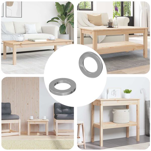 vidaXL Rondelle 2 pcs Argento 10 x 10 x 1,2 mm Acciaio