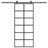 vidaXL Porta Scorrevole con Ferramenta 90x205cm Vetro ESG Alluminio