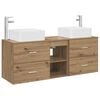 vidaXL Set di Armadi da Bagno 3 pz Rovere Artigianale 129 x 41 x 80 cm