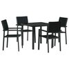 vidaXL Set da Pranzo per Giardino 5 pz Nero