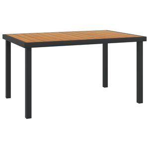vidaXL Tavolo da Giardino Marrone 140x90x74 cm in Alluminio e WPC