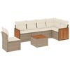 vidaXL Set Divani da Giardino 7 pz con Cuscini Beige in Polyrattan