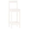 vidaXL Set da Bar 3 pz Bianco in Legno Massello di Pino