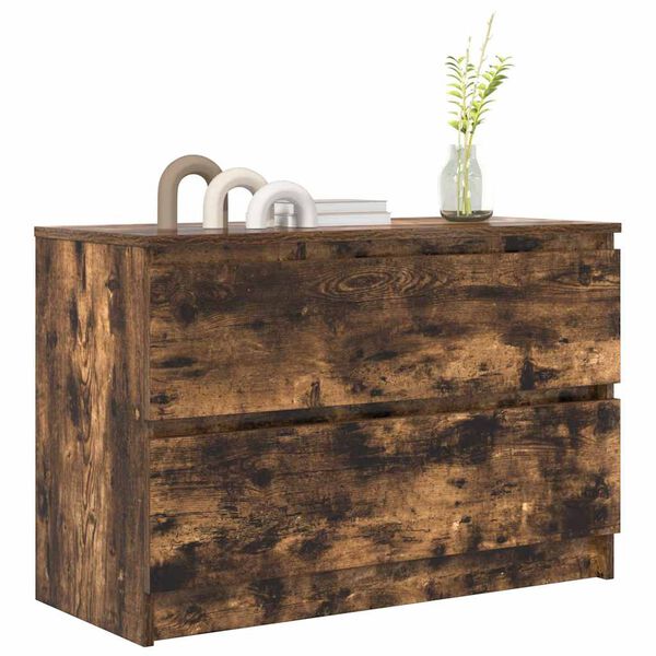 vidaXL Mobile TV Rovere Fumo 80x35x54 cm in Legno Multistrato