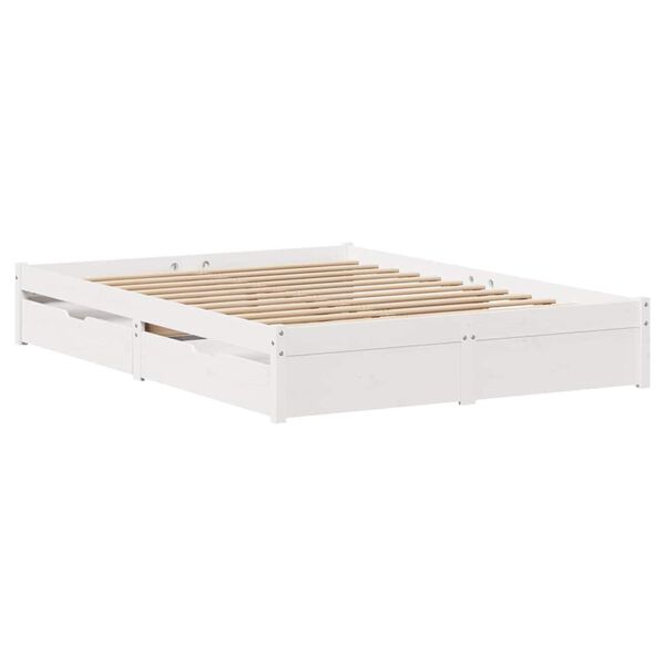 vidaXL Letto senza Materasso Bianco 120x200 cm Legno Massello di Pino
