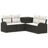 vidaXL Set di divani 5 pz Nero e Bianco Crema