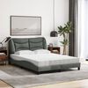 vidaXL Letto con Materasso Hvar Grigio Scuro 140x190 cm Tessuto