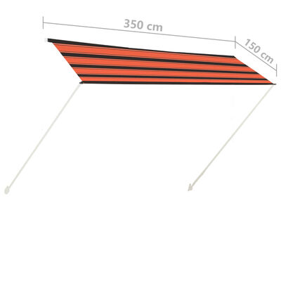 vidaXL Tenda da Sole Retrattile 300x150 cm Arancione e Marrone