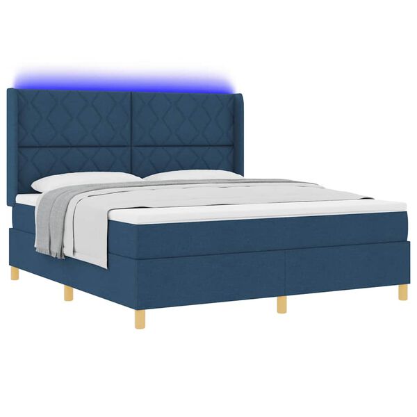vidaXL Letto a molle con materasso Blu 180 x 200 cm Tessuto