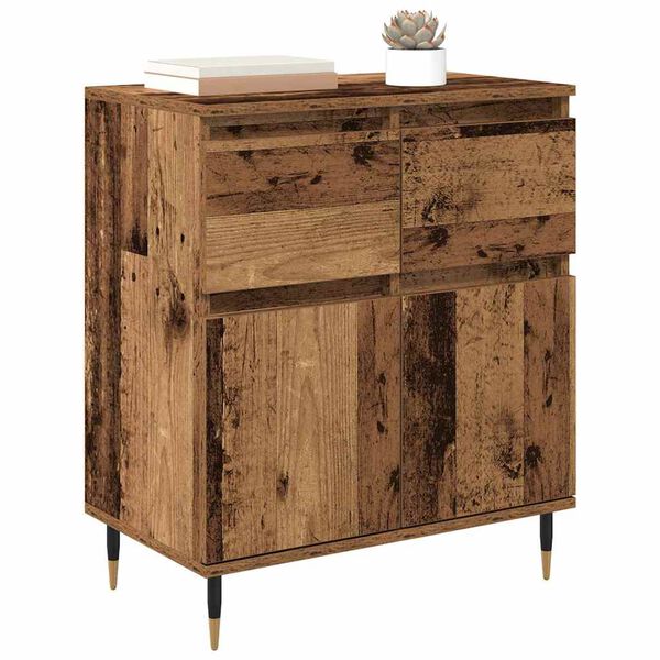vidaXL Credenza con cassetto Legno vecchio 60 x 35 x 70 cm