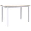 vidaXL Tavolo da Pranzo Bianco e Marrone 114x71x75cm Massello di Hevea
