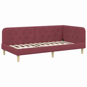 vidaXL Cornice del letto ad angolo Rosso Vino 90 x 190 cm Tessuto
