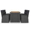 vidaXL Set da Pranzo da Giardino 9 pz con Cuscini in Polyrattan Nero