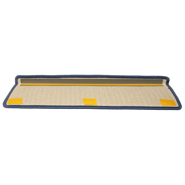 vidaXL Tappetini per scale 15 pz 65x21x4 cm Grigio chiaro e blu con bordo rettangolare