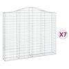 vidaXL Cesti Gabbioni ad Arco 7 pz 200x30x160/180 cm Ferro Zincato