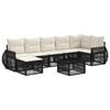 vidaXL Set Divano da Giardino 8 pz Nero e Bianco Crema polyrattan
