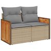 vidaXL Set Divano da Giardino 5 pz con Cuscini Beige Polyrattan Acacia