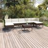 vidaXL Set Divani da Giardino 8 pz con Cuscini in Polyrattan Marrone
