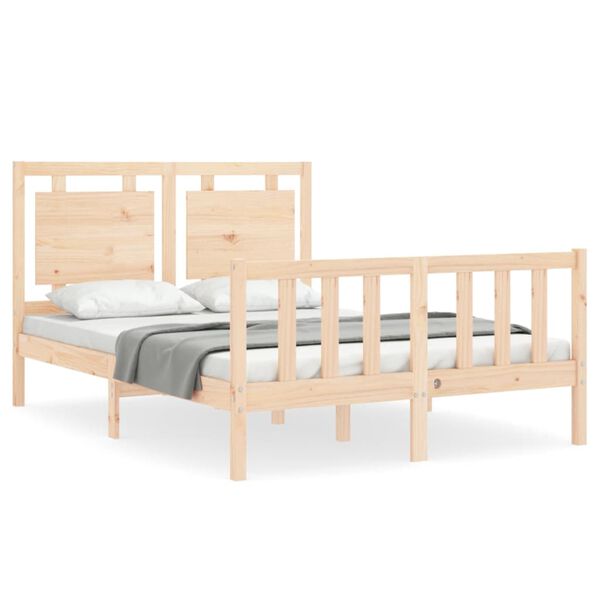 vidaXL Letto senza Materasso 140x190 cm in Legno Massello di Pino